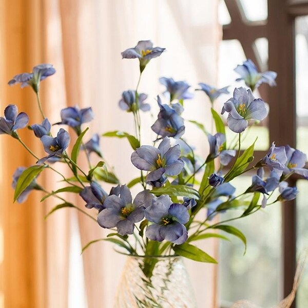 Shop RusticReach Silk Tung Flower Stem in Blue 31" Tall Free Shipping